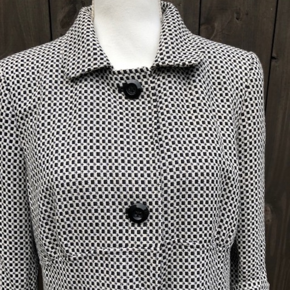 Worthington Houndstooth Black White Blazer Sz 14
